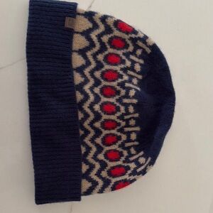 Navy Blue Patterned Beanie